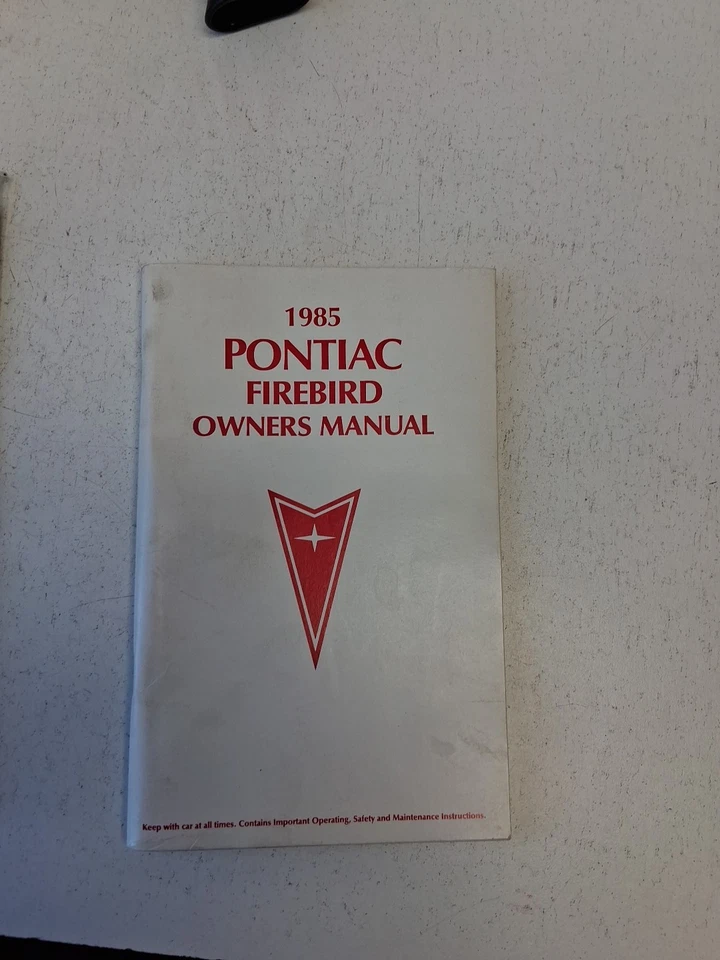 1985 Pontiac Firebird Owner Operator Manual STD Trans Am 2.5L 2.8L 5.0L xo - Изображение 1 из 4