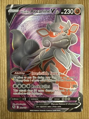 Hisuian Arcanine V - 179/195 - Pokemon Silver Tempest Full Art Card NM - Image 1 of 2