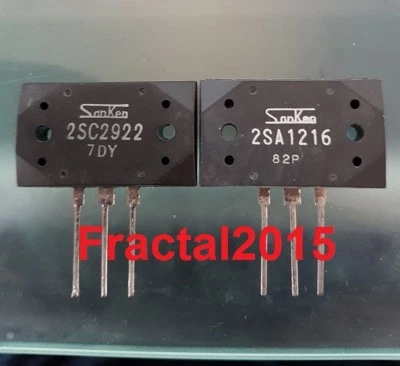 1Paire 2SC2922 +2SA1216 A1216 C2922 NPN +PNP/ 180V / 17A / 200W / 50MHz - Photo 1/2