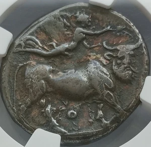 330 - 270 BC Neapolis Campania Ancient Greek AR Didrachm- NGC ChVF Club mintmark - Picture 1 of 7