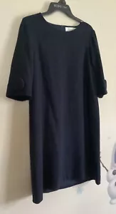 Ziegenwolle Schichtkleid mit Knopfarm Detail blau Größe US 8 UK 12 - Bild 1 von 6