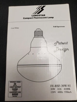LONGSTAR FE-RSF-30W COOL WHITE E26 4100K 1650L 120V CFL 30W REPLACES 120WATT - Image 1 of 4