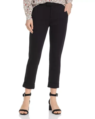 $188 Joie Shawnta Caviar Negro Recortado Puños Pantalones de Vestir 4 NUEVO J641 Foto 1 de 4