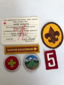 Vintage BOY SCOUT Patches Lot of 5 BSA Lifesaving Card Merit Badges Scout Rank - Imagen 1 de 12