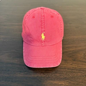 Polo Ralph Lauren Hat Cap Youth 4-7 Red Dad Hat Pony Y2K Boys - Picture 1 of 6