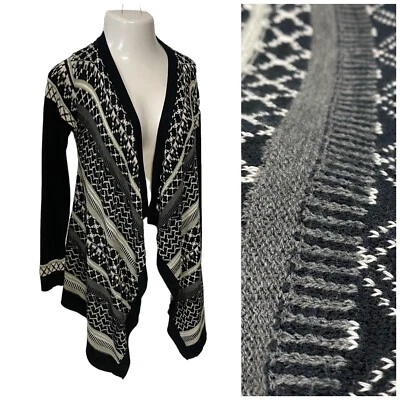 Suéter Charlotte Russe Mujer XS Cárdigan Cascada Cara Abierta Negro Tejido Trabajo Foto 1 de 4