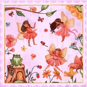 Serviettes en papier elfe fée elfes fées grenouille. Napkins elf fairy fairies - Imagen 1 de 1