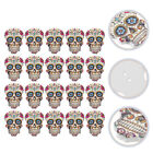  50 Pcs Creative Wooden Buttons DIY Kids Outfits Skull Shaped
