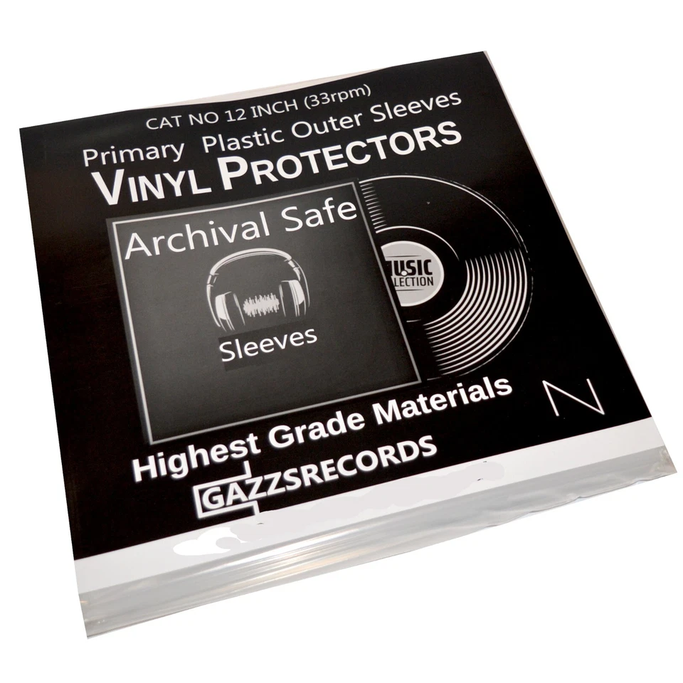 25 12" Polythene Record Sleeves - 450g Gauge Plastic Vinyl Album Covers