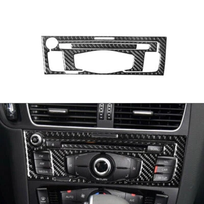 Cubierta de marco de radio reproductor de CD interior de fibra de carbono para Audi Q5 2009-2017 3* Foto 1 de 4