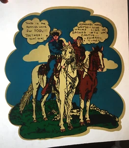 Vintage Lone Ranger and Tonto Funny 70s Iron On Transfer - Picture 1 of 3