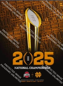 2025 COLLEGE FOOTBALL NATIONAL CHAMPIONSHIP PROGRAM CFP NOTRE DAME VS OHIO STATE - Picture 1 of 1