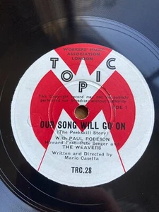 EX+ TOPIC 10" 78 rpm PAUL ROBESON OUR SONG WILL GO ON Civil Rights TRC 28 - Picture 1 of 7
