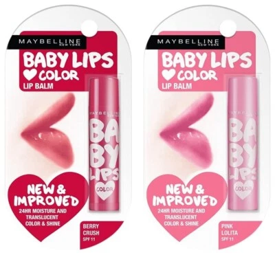 Bálsamo labial hidratante Maybelline Baby Lips, Pink Lolita 4g, Berry Crush 4g (FS) Foto 1 de 4