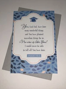 Tarjeta de graduación Hallmark DaySpring: Lord God No One Plan Like You Salmo 40:5 - Imagen 1 de 4