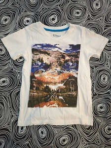 Epic Threads Boy's T-shirt White Graphic Print Mountains Sz 6 Pre-owned - Picture 1 of 3