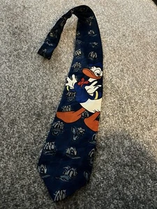 VINTAGE Disney Tie Mickey Unlimited Micke Donald Duck Large Image Necktie Rare - Picture 1 of 2
