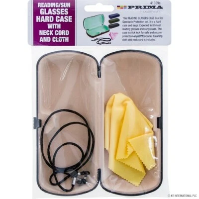 PROTECTIVE GLASSES HARD PLASTIC CASE WITH CLEANING CLOTH AND NECK CORD(41359c)
