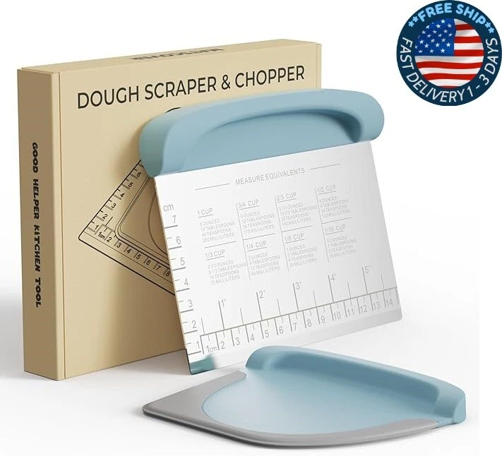 Raspador de banco para cortar masa, raspador de alimentos con asas de agarre Foto 1 de 4