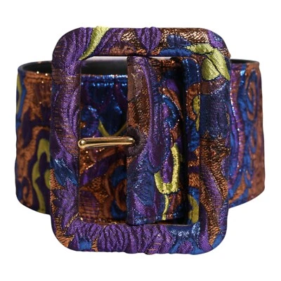 DOLCE & GABBANA Cinturón Floral Jacquard Laurex Cintura Ancha Hebilla 75cm / 30in 980usd Foto 1 de 4