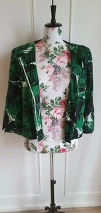 Zara plant print cropped jacket size XL UK Size 16 - Picture 1 of 9