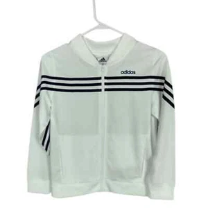 adidas 3-Stripes White Tricot Jacket Size Large / 14 - Picture 1 of 13