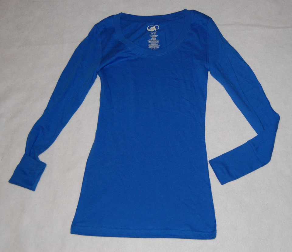 Camisa JR Mujer L/S AZUL REAL Cuello Redondo S 3-5 ROLL CUFF Tejida OCEAN PACIFIC Foto 1 de 1