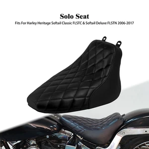 Fahrersitz Solositz Schwarze Nähte Für Harley Heritage Softail Deluxe 2006-2017 - Picture 1 of 17