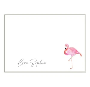 FLAMINGO Personalised NOTE CARDS X10, writing paper, cats animals notepaper sc52 - Picture 1 of 12