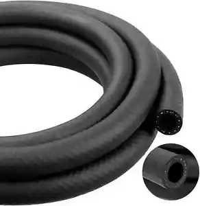 1/4 Inch ID NBR Rubber Hose, Fuel Hose Line Transfer 1/4"ID 10FT, Black - Picture 1 of 8