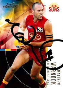 Signed 2012 GOLD COAST SUNS AFL Card MATTHEW WARNOCK - Picture 1 of 2