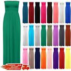 New Womens Bandeau Boobtube Strapless Stretchy Long Summer Sheering Maxi Dresses
