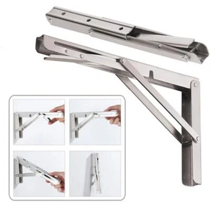 CLT 24'' Folding Shelf Brackets Max. Load 550 lb Heavy Duty Stainless Steel D... - Picture 1 of 8