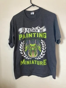 Tabletop Miniatures T-Shirt - Size L - Charcoal Gray - Warhammer 40k DnD Etc - Picture 1 of 3