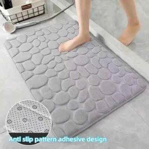 Super Water Absorbent Soft Memory Foam Bath Mat Non-Slip Bathroom Shower Rug - Picture 1 of 5
