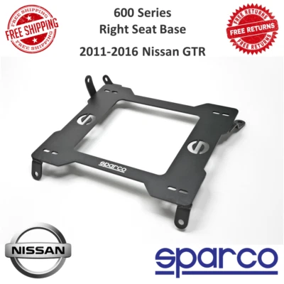Base de asiento derecho Sparco serie 600 atornillada 3/16" acero para Nissan GT-R 2011-2016 Foto 1 de 4