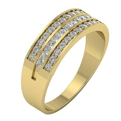 Anillo de compromiso VS1 F 0,50 quilates diamante natural oro amarillo blanco 14K 5,85 mm Foto 1 de 4