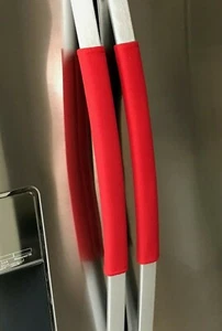 Refrigerator Oven Door Padded Handle Covers Red Set of Two - Picture 1 of 8
