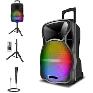3000 W 12" Tragbarer Bluetooth Party Lautsprecher Soundsystem Stativ Mikrofon FM AUX Tieftöner - Bild 1 von 11