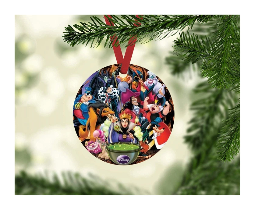DISNEY VILLIANS INSPIRED CUSTOM 3.5" METAL ORNAMENT GIFT TAG - Image 1 of 1