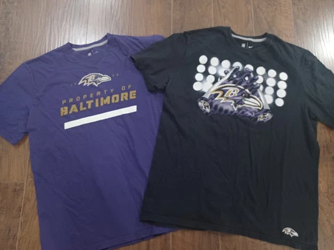 Lot of 2 Nike DriI Fit Team Apparel Baltimore Ravens Tshirts Mens XL - Gloves Cover