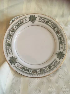 Buckingham Fine China 5002 6 3/8” Bread Plate Set Of 4 Blue Floral Gold Vintage - Picture 1 of 12