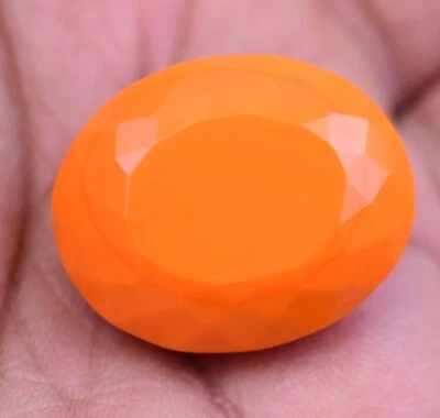 Piedra preciosa rara corte ovalado sin calefacción ópalo naranja natural impecable 46,00 quilates impecable Foto 1 de 4