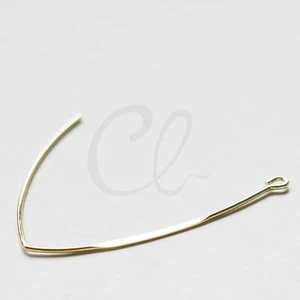 4pcs (2 Pairs) Premium Gold Plated Brass Base Earring Hooks (CW-1834C-I-121H) - Picture 1 of 1