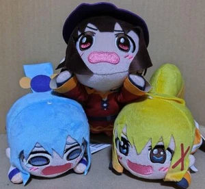 KonoSuba 3 Megumin & Aqua & Darkness Nesoberi Plush doll H12cm Set of 3 SEGA - Picture 1 of 4