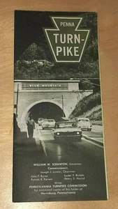 Vintage Penna Turnpike Map Pennsylvania Philadelphia Pittsburgh Service Plazas - Picture 1 of 5