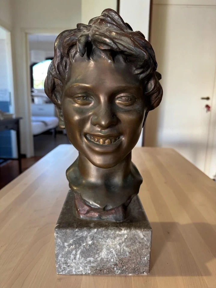 Licco Scultura busto Vincenzo Gemito 32cm bronzo Fonderia Gemito (Napoli) - Immagine 1 di 4
