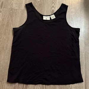Kathy Ireland Shirt Womens Size L Black Wide Strap Pullover Blouse Tank Top - Picture 1 of 5