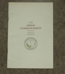 Western Carolina University 1991 Spring Commencement Program ~ 5"x9" ~ Smudges - Picture 1 of 2