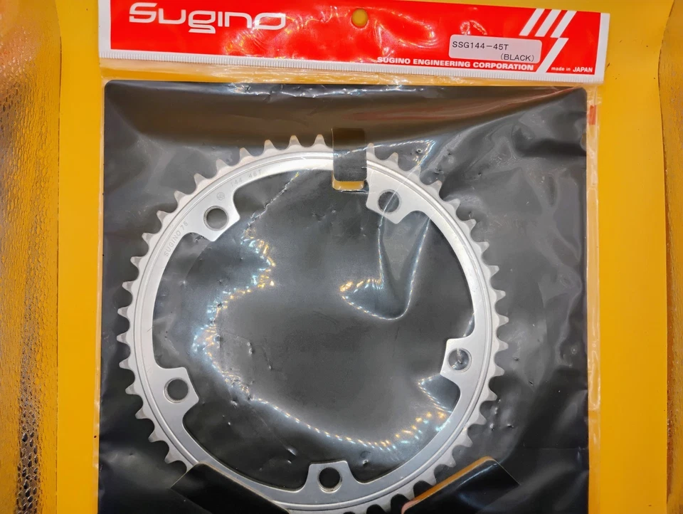 SUGINO 75 46t Track Chainring 144 BCD Silver BRAND NEW IN PACKAGE - Image 1 of 1